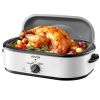 Roaster Oven, 18QT Electric Roaster Oven, 150-450 F Adjustable Temp Electric Roasting Pan, Multifunctional Electric Roaster Oven with Self-Basting Lid