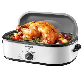 Roaster Oven, 18QT Electric Roaster Oven, 150-450 F Adjustable Temp Electric Roasting Pan, Multifunctional Electric Roaster Oven with Self-Basting Lid